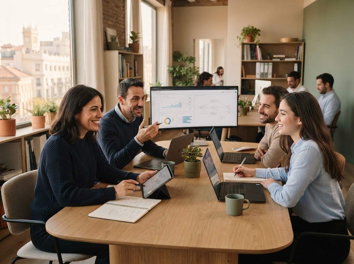 Equipo de Partícumbre revisando el análisis de datos de inversión